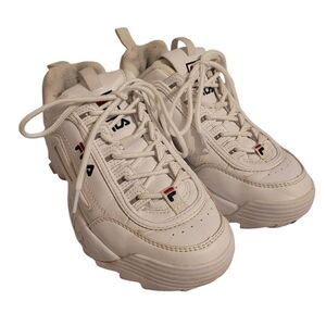 Fila Distributor II White Lace-up Chunky Sole Sneakers, Size 4